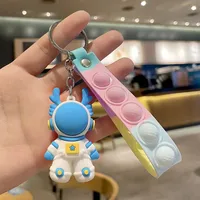 Cute Simple Style Astronaut Silica Gel Women's Keychain sku image 6