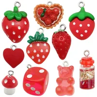 Cute Strawberry Mushroom Resin Epoxy DIY Ornament Accessories main image 5