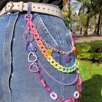 Hip-Hop Heart Shape Flower Plastic Women's Chain Belts main image 1