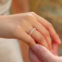 Brass 18K Gold Plated IG Style Inlay Geometric Zircon Rings main image 1