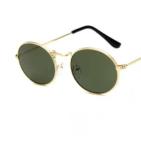 Retro Geometric Solid Color Resin Round Frame Full Frame Women's Sunglasses main image 5
