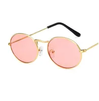 Retro Geometric Solid Color Resin Round Frame Full Frame Women's Sunglasses sku image 2