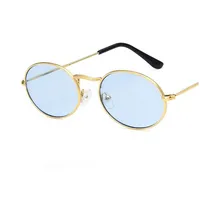 Retro Geometric Solid Color Resin Round Frame Full Frame Women's Sunglasses sku image 3