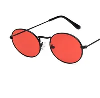 Retro Geometric Solid Color Resin Round Frame Full Frame Women's Sunglasses sku image 4