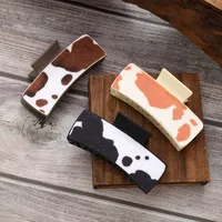 Women's Cute Cow Pattern Pu Leather Hair Claws main image 1