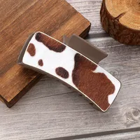 Women's Cute Cow Pattern Pu Leather Hair Claws main image 4
