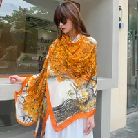Women's Lady Leopard Satin Printing Shawl sku image 1