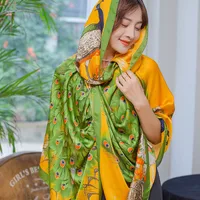 Women's Lady Leopard Satin Printing Shawl sku image 2
