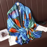 Women's Lady Leopard Satin Printing Shawl sku image 9