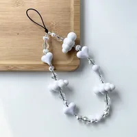 Acrylic Artificial Crystal Plastic Clouds Heart Shape Cute Sweet Mobile Phone Lanyard Phone Cases main image 1