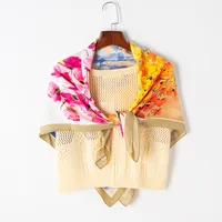 Adults Casual Wedding Pastoral Letter Cotton And Linen Printing Floral Scarf main image 2