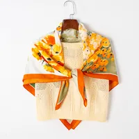 Adults Casual Wedding Pastoral Letter Cotton And Linen Printing Floral Scarf sku image 3