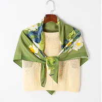 Adults Casual Wedding Pastoral Letter Cotton And Linen Printing Floral Scarf sku image 5