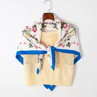 Adults Casual Wedding Pastoral Letter Cotton And Linen Printing Floral Scarf sku image 10