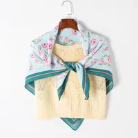 Adults Casual Wedding Pastoral Letter Cotton And Linen Printing Floral Scarf sku image 12