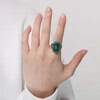 Wholesale Jewelry Retro Simple Style Oval 304 Stainless Steel Gem Enamel Inlay Rings main image 4