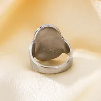 Wholesale Jewelry Retro Simple Style Oval 304 Stainless Steel Gem Enamel Inlay Rings main image 7