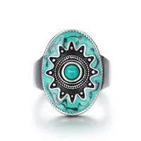 Wholesale Jewelry Retro Simple Style Oval 304 Stainless Steel Gem Enamel Inlay Rings main image 2
