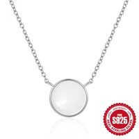 925 Sterling Silver Shell Cable Chain Inlay Round Necklace main image 3