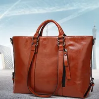 Women's Large Pu Leather Solid Color Classic Style Zipper Handbag main image 5