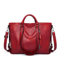Women's Large Pu Leather Solid Color Classic Style Zipper Handbag sku image 7