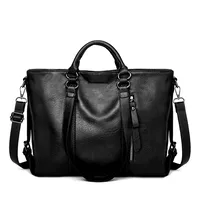 Women's Large Pu Leather Solid Color Classic Style Zipper Handbag sku image 3