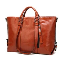 Women's Large Pu Leather Solid Color Classic Style Zipper Handbag main image 3