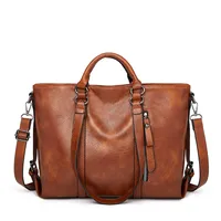 Women's Large Pu Leather Solid Color Classic Style Zipper Handbag sku image 1
