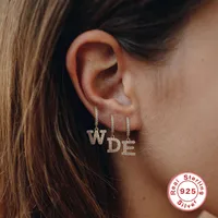 1 Piece 925 Sterling Silver Letter Drop Earrings main image 2