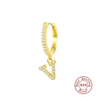 1 Piece 925 Sterling Silver Letter Drop Earrings sku image 4