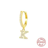 1 Piece 925 Sterling Silver Letter Drop Earrings sku image 17