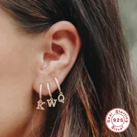 1 Piece 925 Sterling Silver Letter Drop Earrings main image 5
