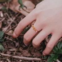 925 Sterling Silver Zircon Moon Flower Butterfly Open Rings main image 5