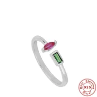 925 Sterling Silver Zircon Moon Flower Butterfly Open Rings sku image 5