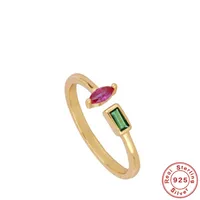 925 Sterling Silver Zircon Moon Flower Butterfly Open Rings sku image 4
