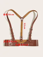 Punk Solid Color Pu Leather Metal Button Belt sku image 7
