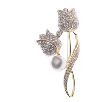 Elegant Flower Alloy Inlay Rhinestones Unisex Brooches main image 4