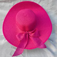 Women's Basic Vacation Solid Color Big Eaves Straw Hat sku image 26