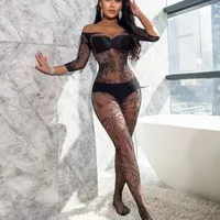 Women's Sexy Solid Color Sexy Lingerie Sets Holiday Hollow Out Ultra-thin High Waist See-Through Sexy Lingerie main image 6