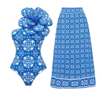Women's Ethnic Style French Style Roman Style Digital Printing Flowers One Piece Swimwear main image 1