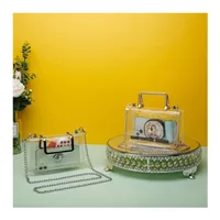 Women's Small PVC Solid Color Basic Lock Clasp Crossbody Bag main image 4