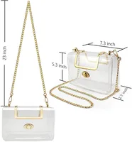Women's Small PVC Solid Color Basic Lock Clasp Crossbody Bag main image 5