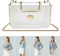 Women's Small PVC Solid Color Basic Lock Clasp Crossbody Bag main image 3