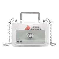 Women's Small PVC Solid Color Basic Lock Clasp Crossbody Bag sku image 2