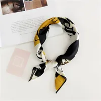 Women's Simple Style Stripe Polka Dots Chains Print Satin Silk Scarf sku image 9
