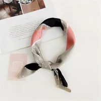 Women's Simple Style Stripe Polka Dots Chains Print Satin Silk Scarf sku image 28