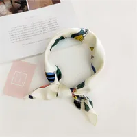 Women's Simple Style Stripe Polka Dots Chains Print Satin Silk Scarf sku image 29