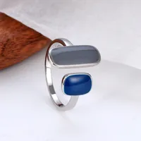 925 Sterling Silver Rectangle Open Rings main image 4