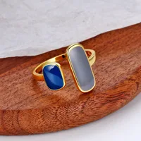 925 Sterling Silver Rectangle Open Rings main image 3
