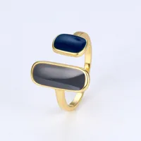 925 Sterling Silver Rectangle Open Rings main image 5